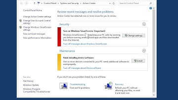 Windows 8.0 Professional - Understand the Action Center Messages