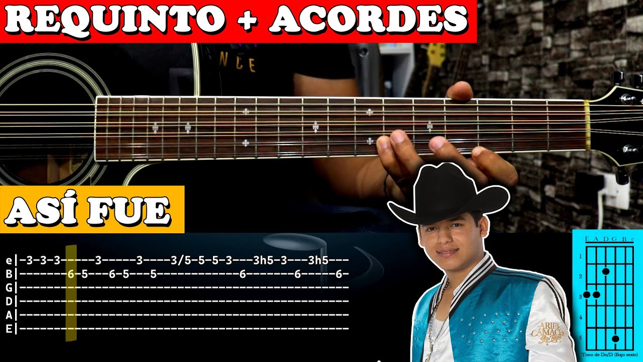 Tutorial | Así fue | Ariel Camacho | Requinto | Acordes | TABS