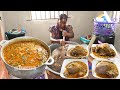 LUNCH TIME!!! DELICIOUS OKRA SOUP RECIPE + AMALA - TRADITIONAL AFRICAN NIGERIAN LOCAL FOOD !!