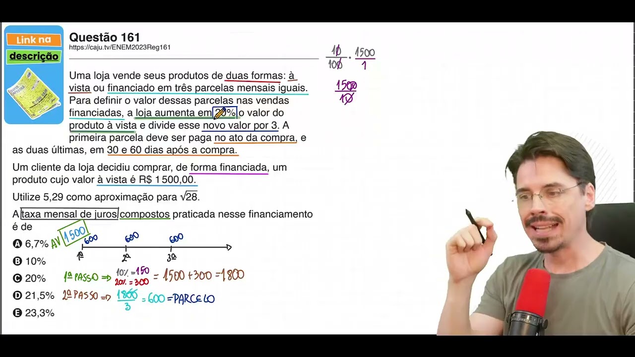 [ENEM 2023] 161 📘 MATEMÁTICA FINANCEIRA Uma loja vende seus produtos de duas formas: à vista ou