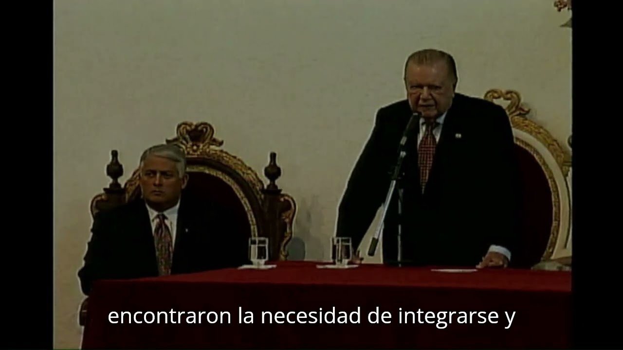 1997. Abril, 23.  Clausura del XI Consejo Presidencial Andino en la ciudad de Sucre, Bolivia