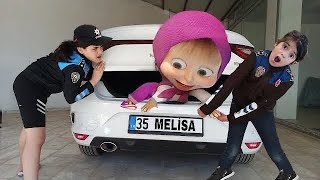 Melisa arabalı squid game polis maceraları | maşa geldi !!