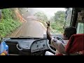 Ghat rider volvo multi axle bus meets another bus in a tight ghat section turn