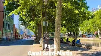 Paris city walks  Canal Saint-Martin  Paris, France 4K