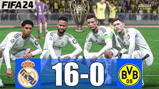 FIFA 24 - MESSI, RONALDO, MBAPPE, NEYMAR, ALL STARS | REAL MADRID 16-0 BORUSSIA DORTMUND UCL FINAL