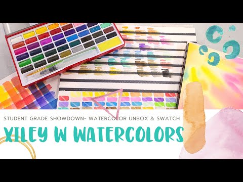 Arteza Premium Watercolor Half Pans Unbox & Swatch- Student Grade Showdown  