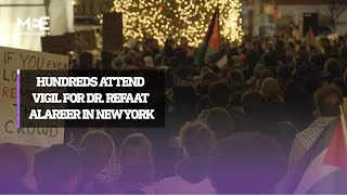 Hundreds attend vigil for Dr. Refaat Alareer in New York Resimi