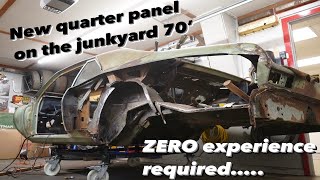 Quarter panel install on the 70' junkyard nova rescue