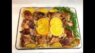 Рис с курицей ,апельсинами,соевым соусом и мёдом в духовке!!! 🍚🥧 Рис с курицей ,апельсинами,соевым соусом и мёдом в духовке!!! 🍚🥧