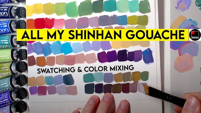 Playing with GOUACHE for the First Time (ShinHan Designers Gouache, Set of  24, REVIEW) 