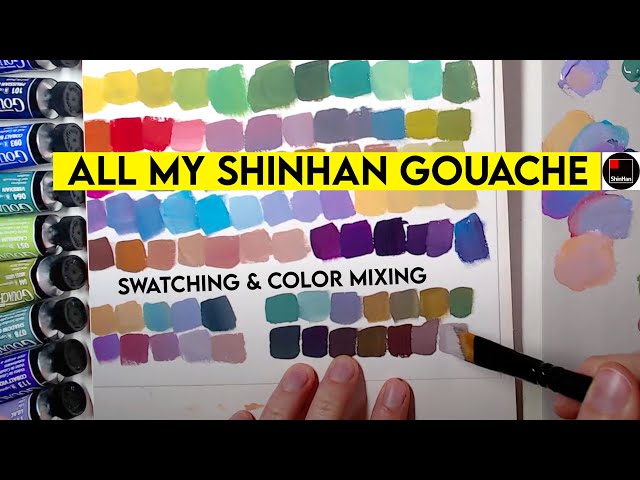 All my Shinhan Professional Designer's Gouache ✶ swatching and