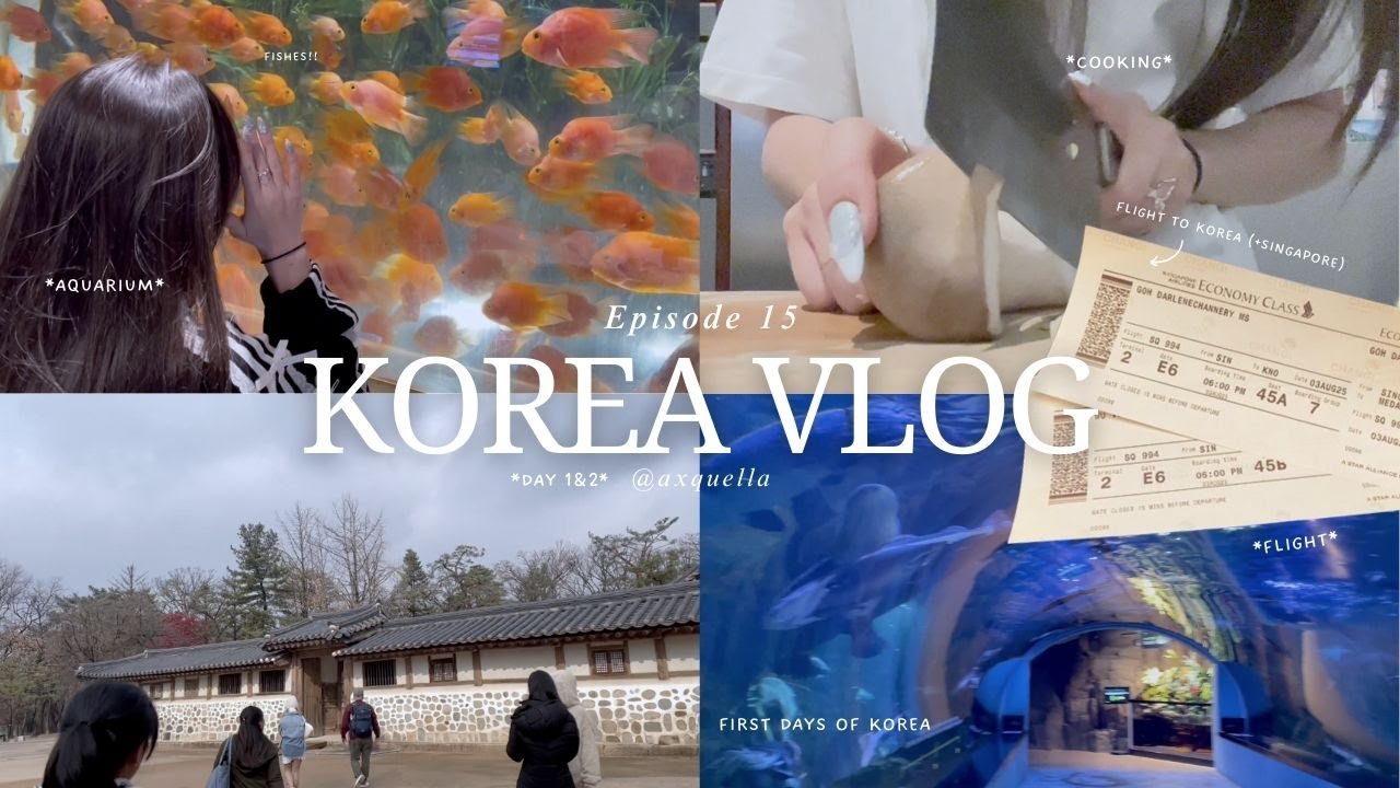 Korea vlog 🐟 ; aquarium vlog, fried chicken, cooking, korean royal tombs, airport vlog & more !