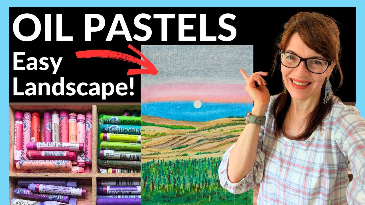 How To Use Oil Pastels (EASY Beginner Landscape!) - YouTube