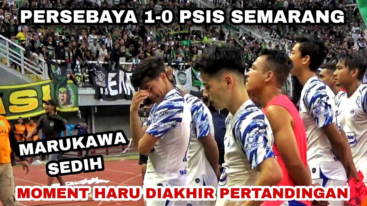 Suasana Haru diakhir laga PERSEBAYA VS PSIS | Bonek dan Panser Biru larut saling bernyanyi anthem