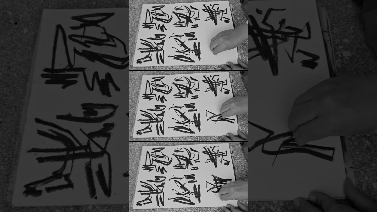 Charcoal Line Compositions — Abstract Signs, Structure & Live Drawing Process