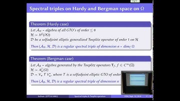 Bruno Iochum: Spectral triples and Toeplitz operators