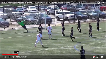 Joshua Bratager Clips USSDA 2002 Railhawks vs Atlanta United 3 5 17