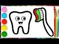 Drawing Brush and teeth for Children/ Bolalar uchun Tishlar rasm chizish / Рисование Зубы для детей