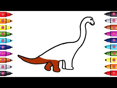 Come disegnare e dipinto Apatosaurus Dinosaur Coloring Page Book for Children