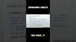 Hypodermic Tablet Explained In 1 Minute Pharmaceutics Gpat Niper Pharma