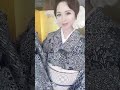 【伊勢型藍染の着物】藍染めの着物です。白の半幅帯にダイヤと真珠の帯留め。 #shorts