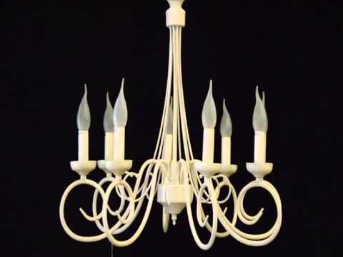 Люстра свеча Ideal Lux BRANDY SP8 BIANCO ANTICO