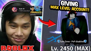Giving @Scyte BLOXFRUITS MAX LEVEL ACCOUNT! | BloxFruits (Roblox) screenshot 1