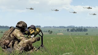 Russia's Battle Helicopters KA-52 were shot down at low altitude by New Ukrainian Stinger - ARMA3