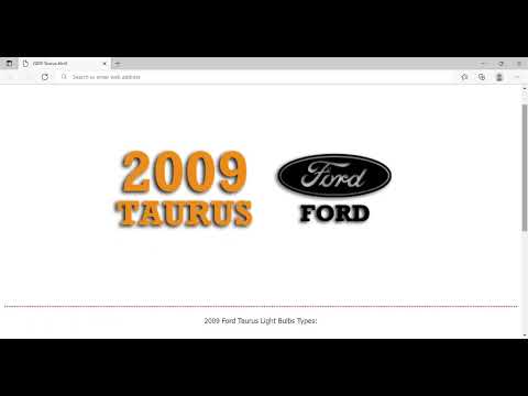 2009 Ford Taurus Bulbs | Light Bulb Type, Number, Size