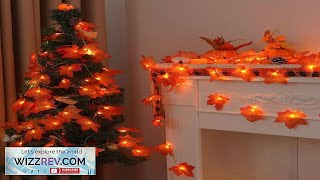 19ft Fall Thanksgiving Maple Leaves LED Light Lamp Garland Christmas Decor DIY