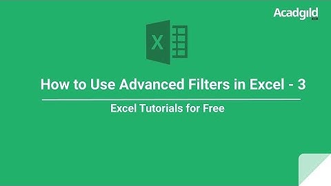 How to Use Advanced filters in Excel Example - 3 | Sort & Filter functions in Excel 7