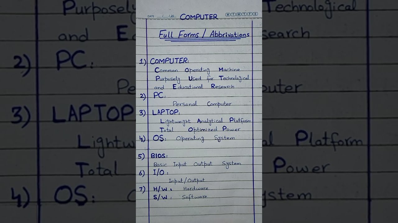 50+ Most commonly asked Full Form/Abbreviations of Computer | Computer Science Important MCQs