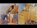 Изготовление лестницы в дом. Лестница с забежными ступенями. /ступенька 48