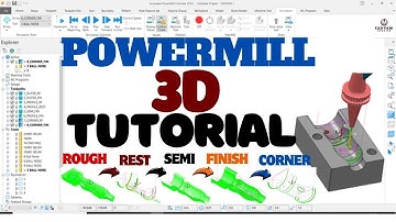 DELCAM POWERMILL TUTORIAL 3D VMC PROGRAMMING #powermill #delcam #programming   @CADCAM_KANPUR​