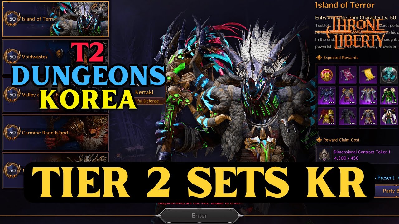 Throne and Liberty TIER 2 DUNGEONS KOREA - T2 Gear Showcase - YouTube