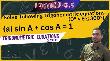 Lecture  8.3 //Trigonometric Equations// long questions //Trigonometry//class 10// O.Math