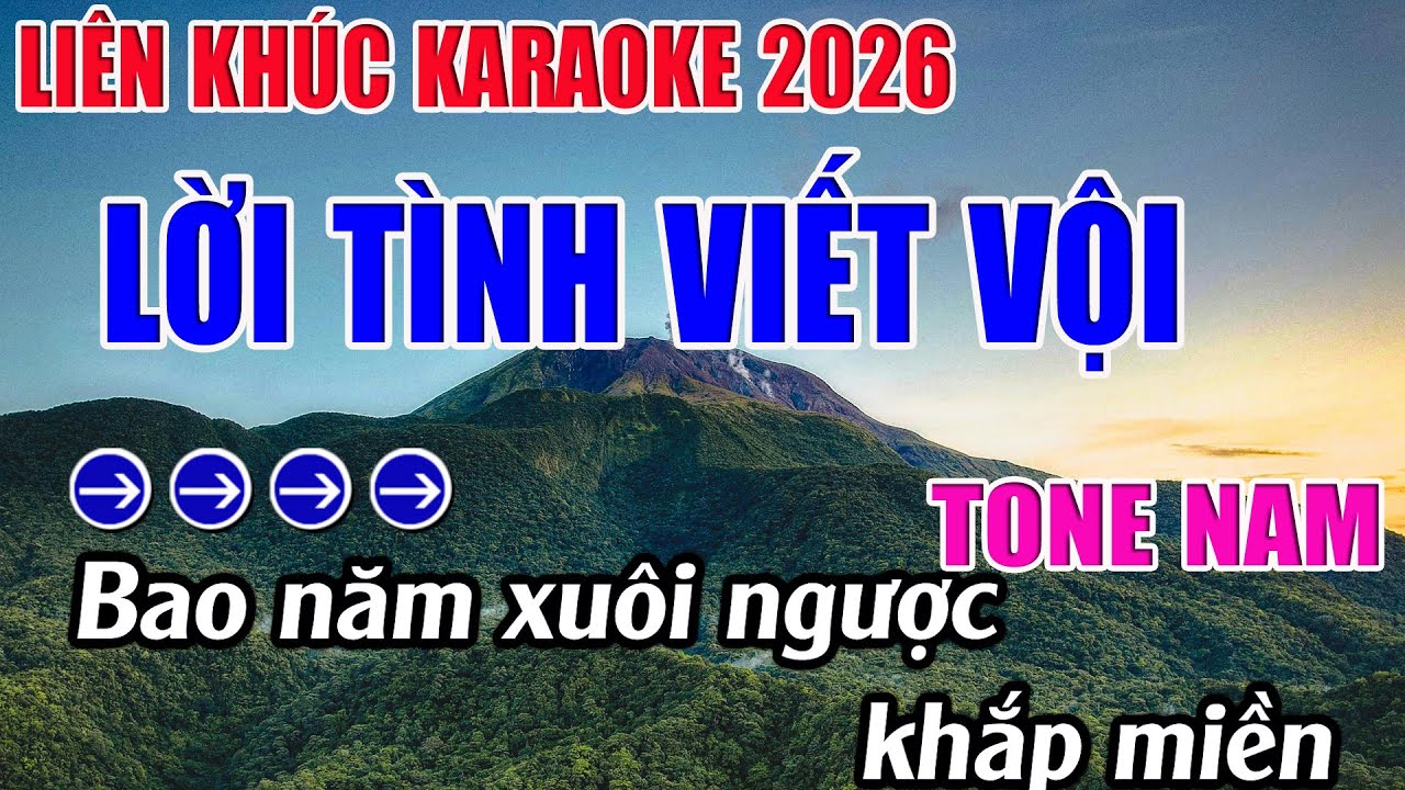 Liên Khúc Bolero Tone Nam Dễ Hát Karaoke Lời Tình Viết Vội Karaoke 9999 - Beat Mới