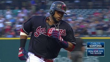 CWS@CLE: Santana clubs a solo dinger to right field