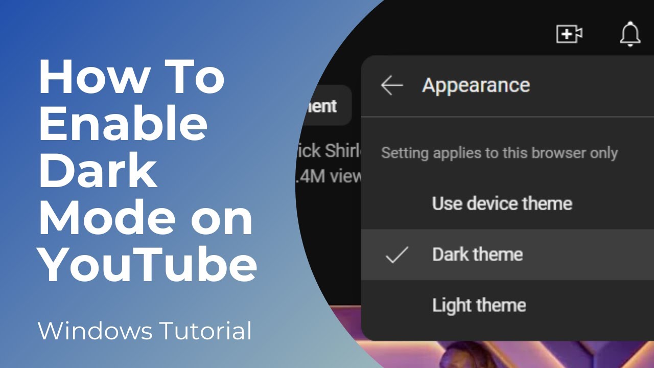How To Enable Dark Mode on YouTube - YouTube