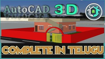 Complete AutoCAD 3D tutorial for beginner  in Telugu || 2D to 3D || With Rendering.