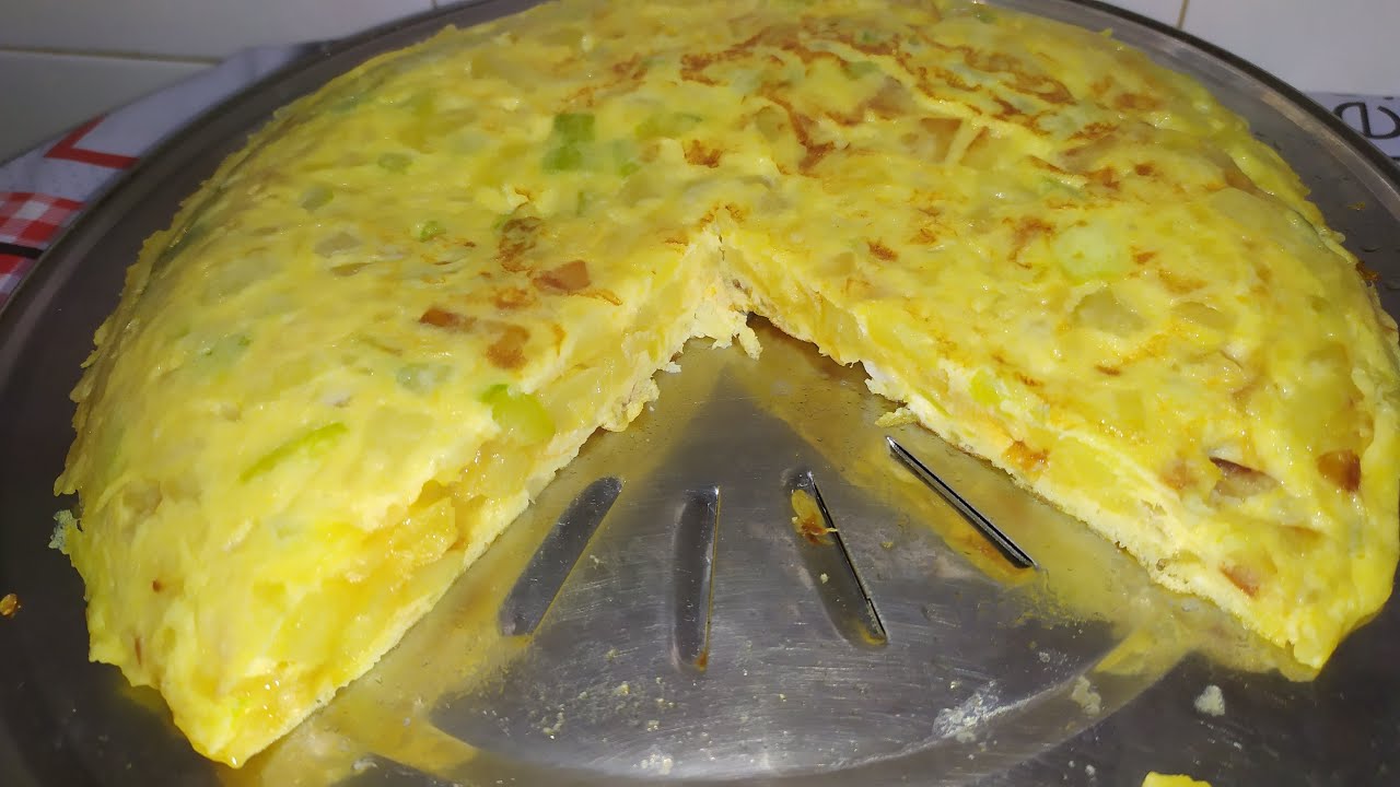tortilla de patata calabacin y cebolla