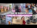 ROTINA DE DONA DE CASA| ORGANIZEI A GELADEIRA + FIZ JOELHO PRA JANTA😍
