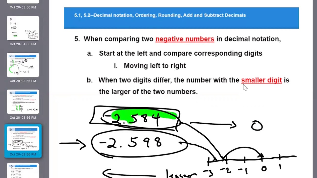 Exam 3 Lesson 1 Decimal Notation Part 1 - YouTube