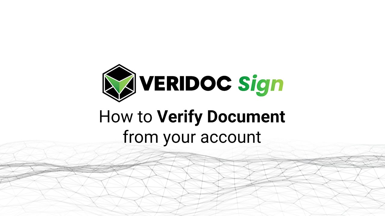Verify Feature | VeriDoc Sign | Demo Video | E-signature | Document ...