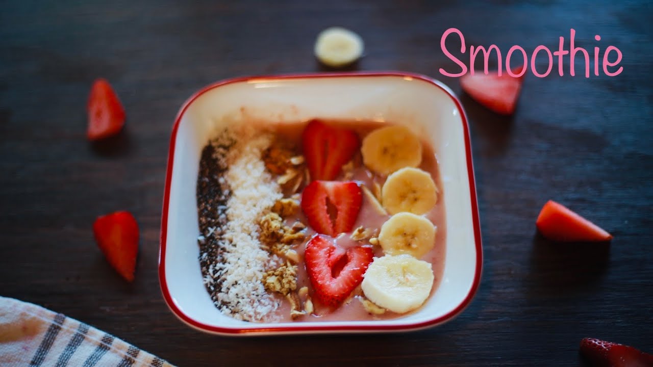 Breakfast Smoothie Recipe Vegan Smoothie I Banana Strawberry Smoothie