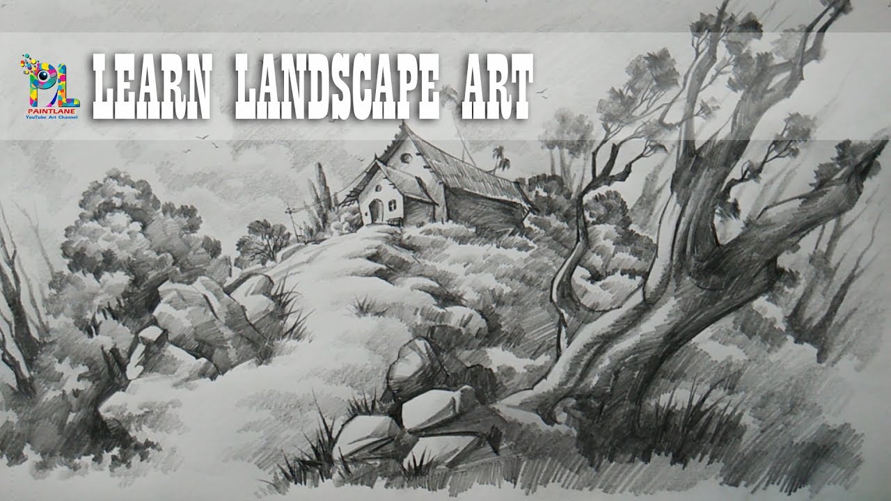 Learn Landscape Drawing and Shading with Pencil | Easy 