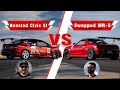 Epic showdown boosted civic si takes on toyota mrs  driver battles