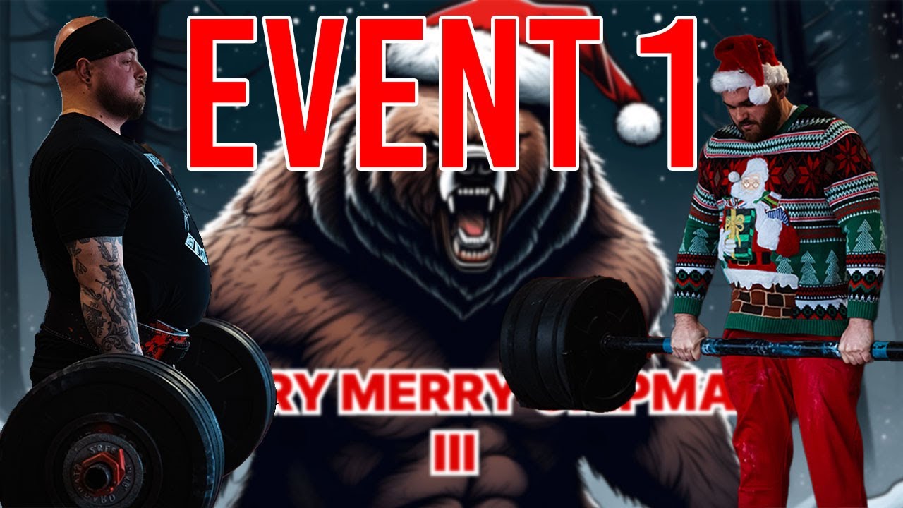 STRONGMAN GRIP COMP || EVENT 1 || MAX DOUBLE OVER HAND AXLE || MERRY GRIPMAS 3