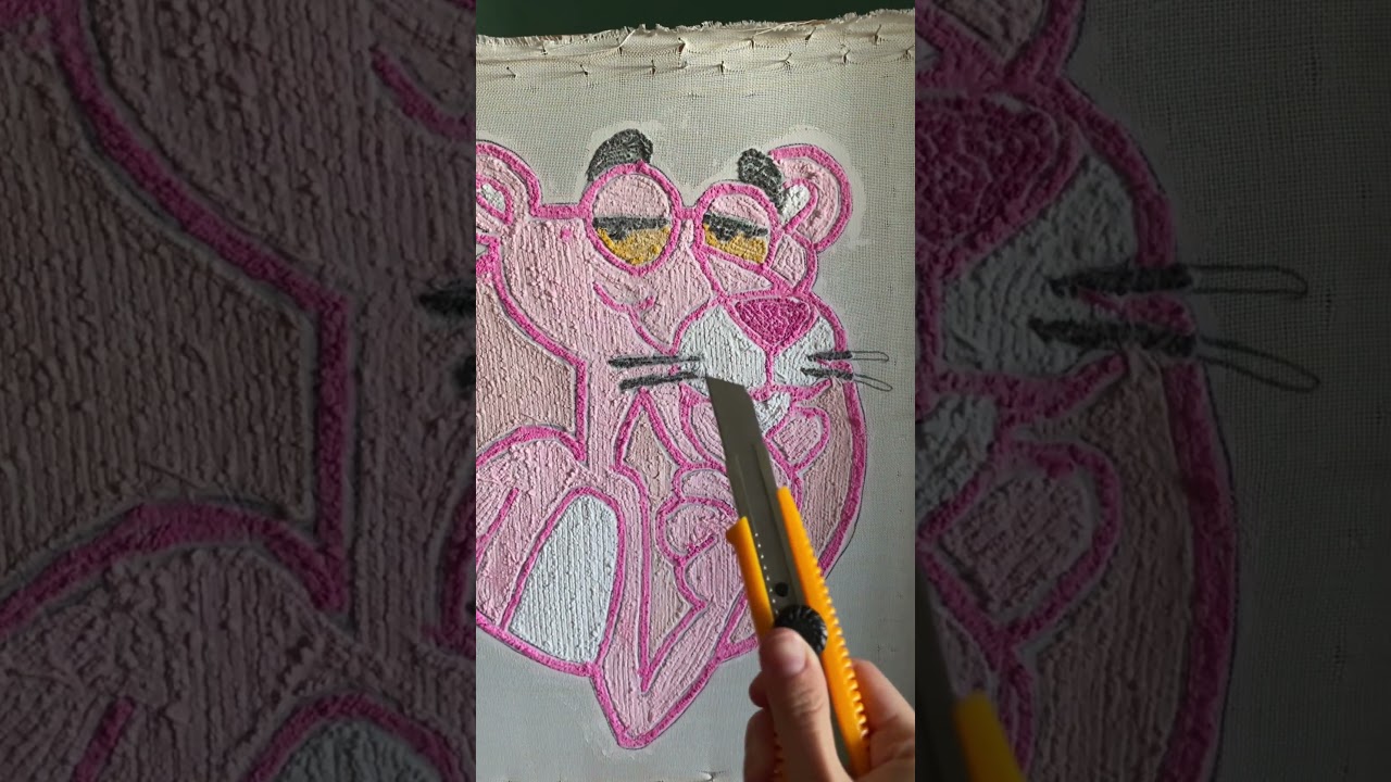 Pink Panther | rug making process 💗🐯💗