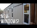 Mobile Home Window Replacement - Kinro Low-E Vinyl Windows on Aluminum Metal Siding Home